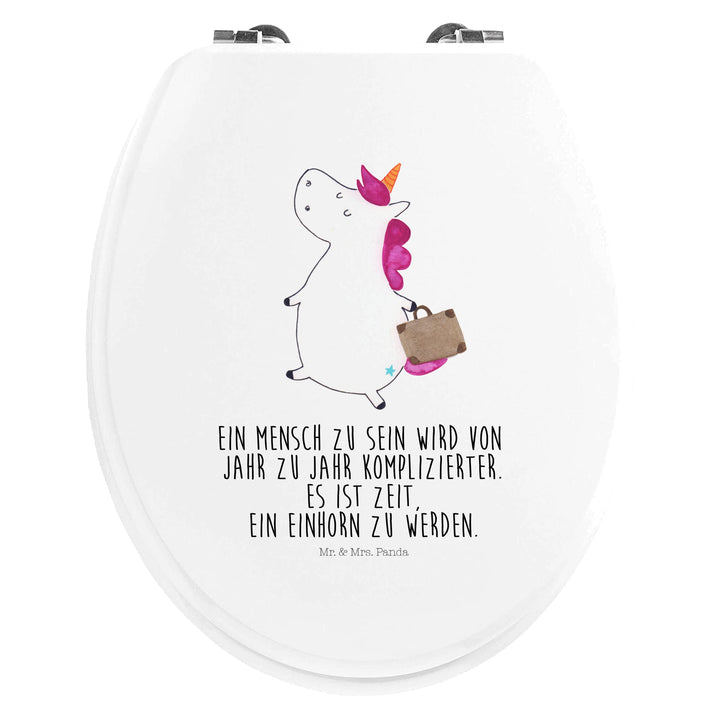 Mr. & Mrs. Panda Motiv WC Sitz Einhorn Koffer - Geschenk, Klobrille, Einhorn Deko, Unicorn, WC-Sitz,