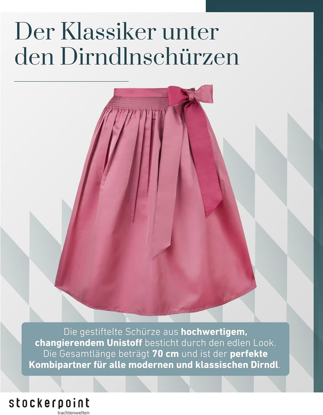 Stockerpoint Damen Schürze Kristin Dirndlschürze, Fuchsia, Regular