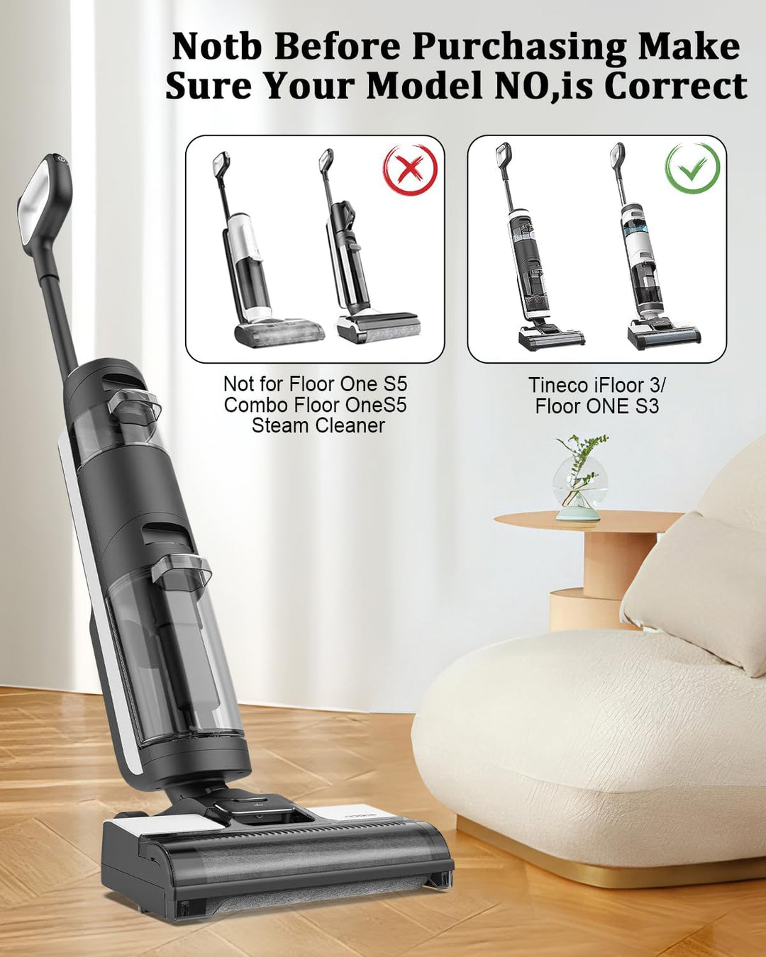 6 Stück Zubehörset für Tineco iFloor 3/Floor One S3 Zubehör Set Nass-und Trockensauger Ersatzteile E