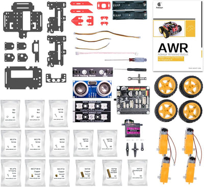 Adeept AWR 4WD WiFi Smart Robot Car Kit for Raspberry Pi 4/3 Model B+/B/2B, DIY Robot Kit for Kids a