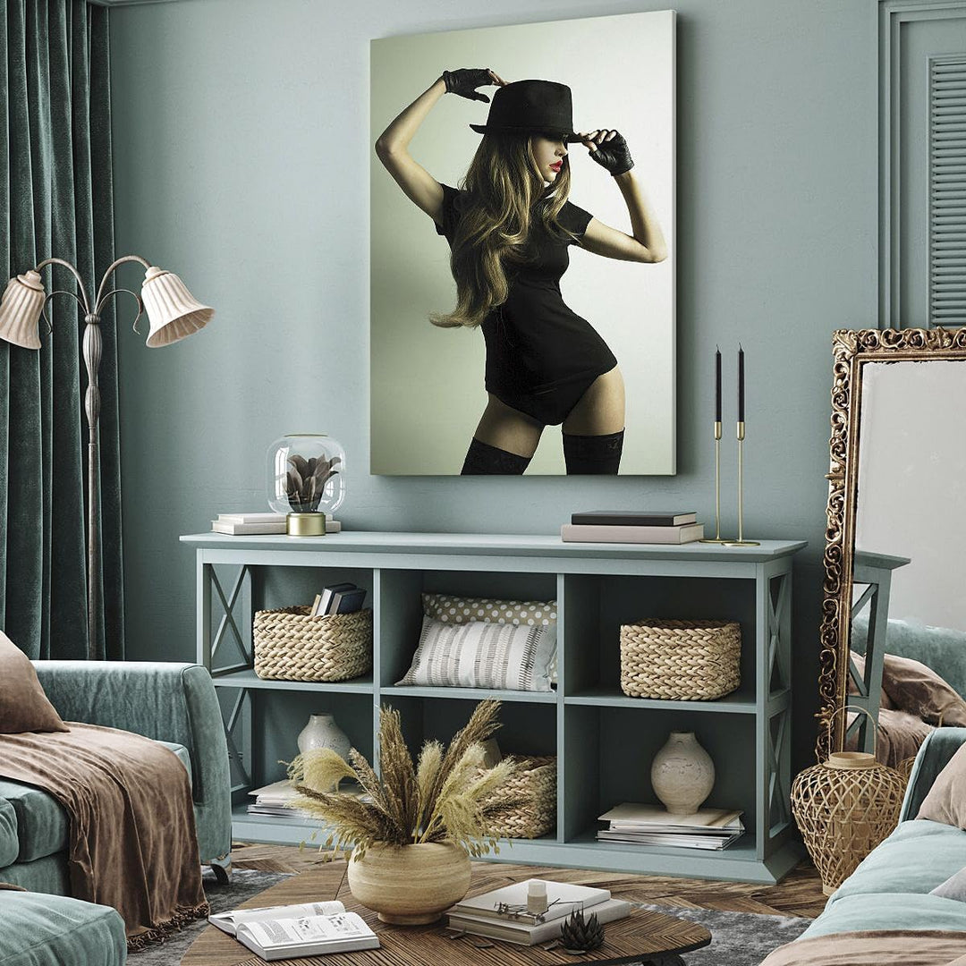 Bilder auf Leinwand 55x100cm Leinwandbild mit Rahmen Schönheit club tanz disco Gross Wanddeko Bild S