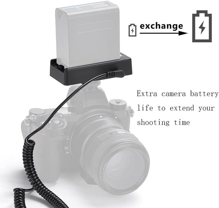 NP-F Akku-Adapterplatte mit Dummy-Akku DR-E6 LP-E6 LP-E6N für Canon EOS 5D Mark II III 6D 70D 5DSR 7