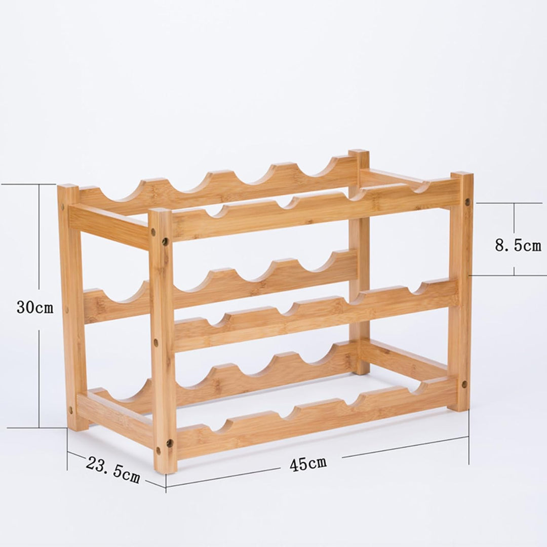 Weinregal, Klein Flaschenregal Lagerung Halter, Natürliche Flaschenhalter aus Bambus, Wein Flaschen