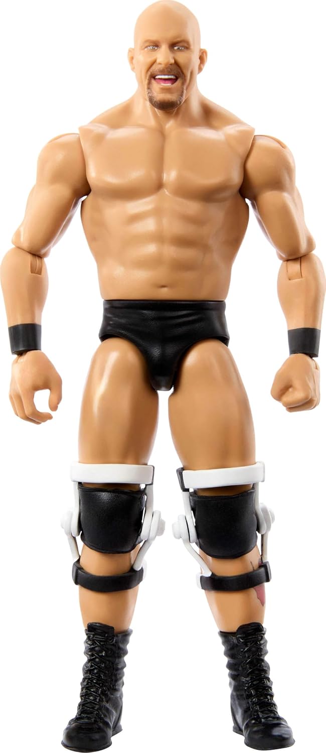 Mattel WWE Actionfigur, 15,2 cm grosses Sammlerstück Stone Cold Steve Austin mit 10 Artikulationspun