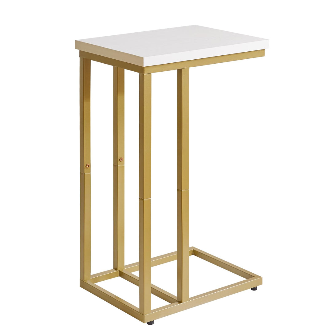 Beistelltisch in C-Form, Sofa-Beistelltisch, Couchtisch für Kleine Räume, Wohnzimmer, Schlafzimmer,