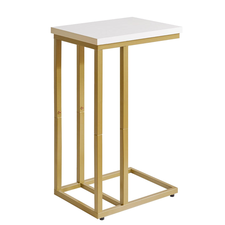 Beistelltisch in C-Form, Sofa-Beistelltisch, Couchtisch für Kleine Räume, Wohnzimmer, Schlafzimmer,