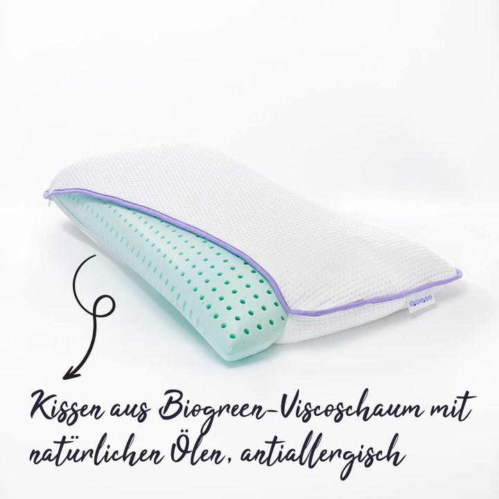 QUQON® Seitenschläferkissen - 40x80cm - Memory Foam - orthopädisches Kopfkissen für Nacken und Schul