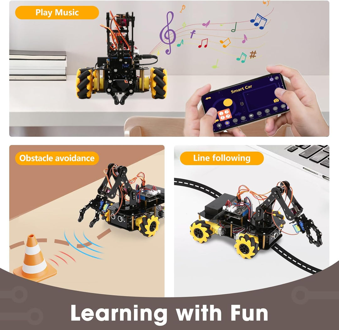 ACEBOTT Roboterarm Smart Car Bausatz, Robotik Bausatz, Mint Spielzeug, Programmier-Roboter-Bausatz,