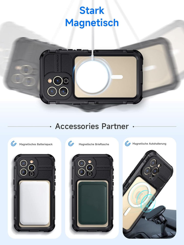 seacosmo für iPhone 14 Pro Hülle Wasserdicht [Kompatibel mit Magsafe] Metall Handyhülle iPhone 14 Pr