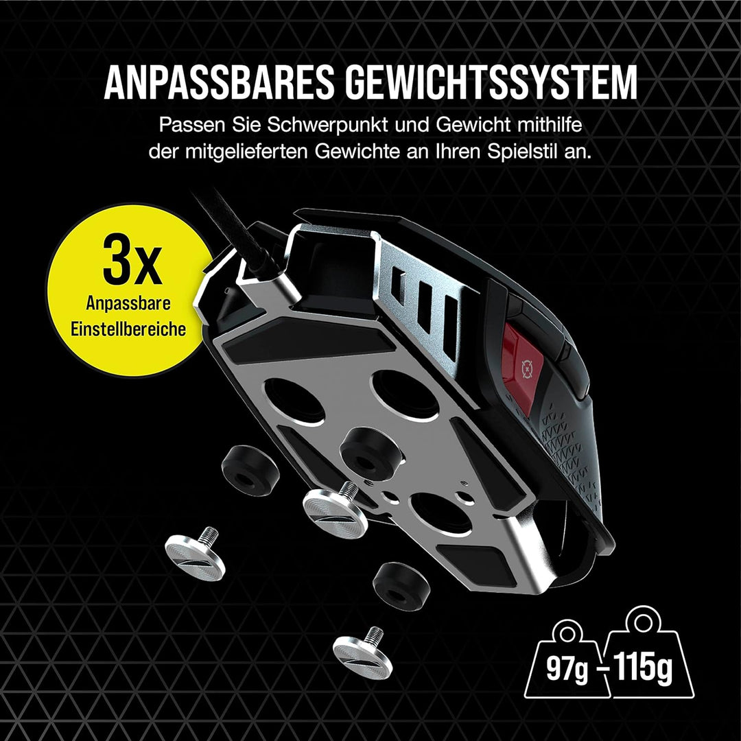 CORSAIR M65 RGB ULTRA Wired Tunable FPS Gaming Mouse - 26.000 DPI - Optische Schalter - Gewichtssyst