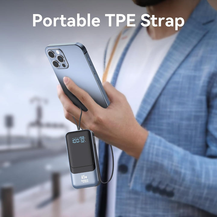 Selore&amp;S-Global 65W Powerbank 18400mAh USB-C PD Schnelllade Power Bank mit integriertem USB-C &amp; Ligh