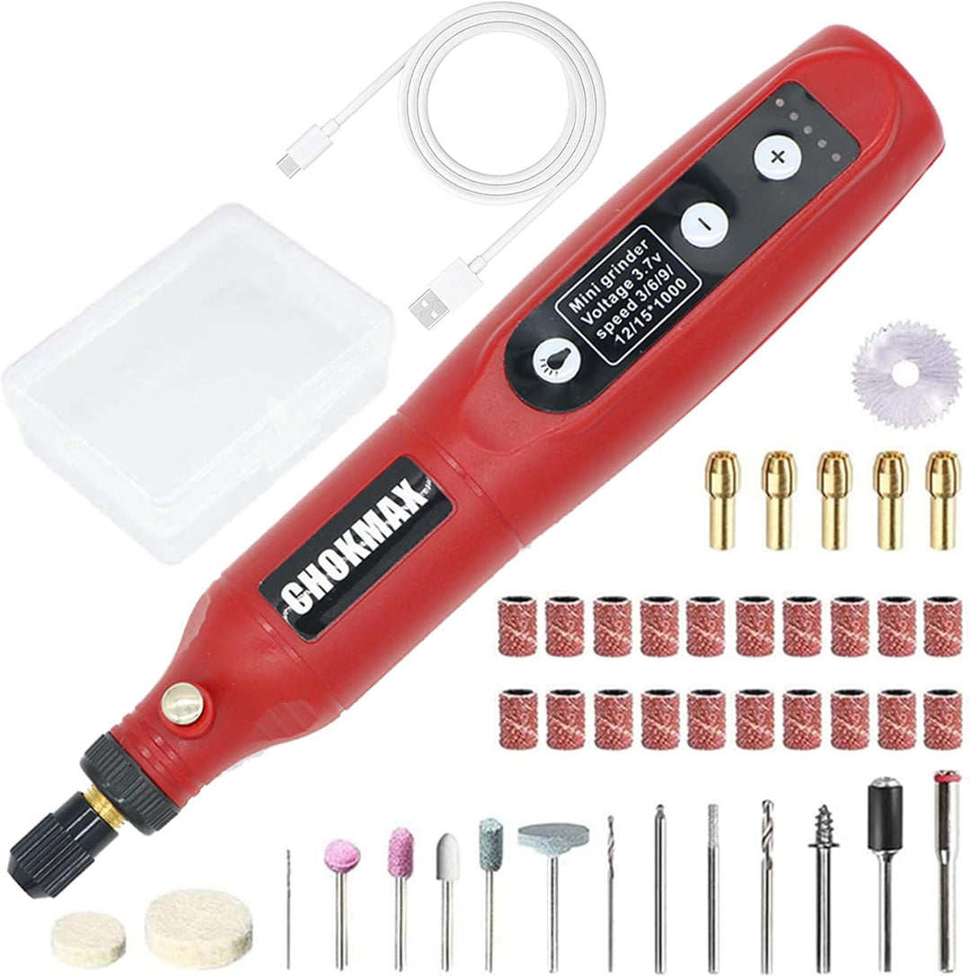 CHOKMAX Mini Multifunktionswerkzeug, 3.7V 5-Geschwindigkeiten Akku Mehrzweckschleifmaschine mit 42 T