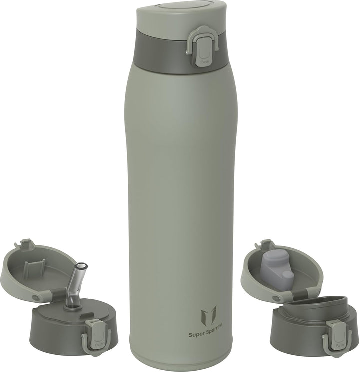Super Sparrow Trinkflasche Edelstahl - Thermobecher - 500ml, 750ml, 950ml - BPA-Frei Thermosflasche,