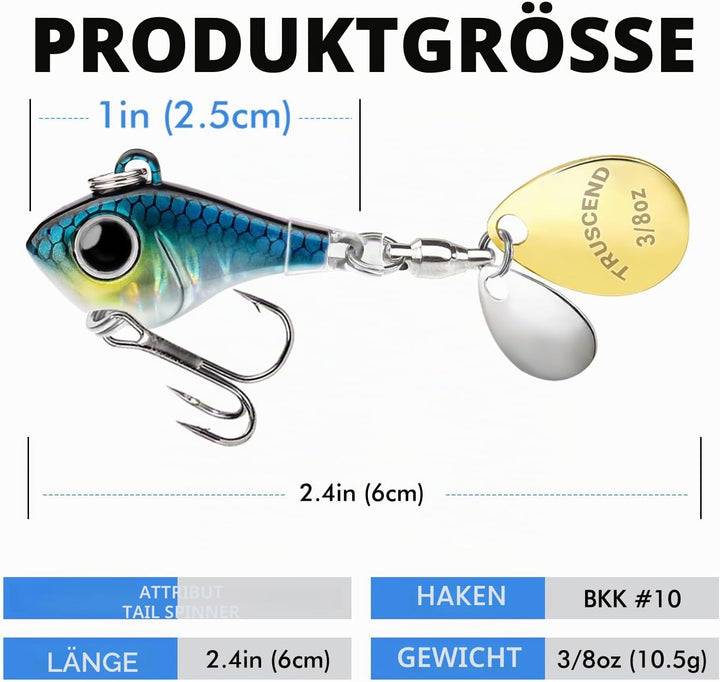 TRUSCEND Ultimativer Suchköder mit Vibrierender Schwimm, Blink und Jig Aktion, Leicht zu Fangende An