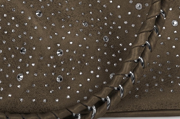 styleBREAKER Handtaschen Set mit Strass Applikation im Sternenhimmel Design, 2 Taschen 02012013 Taup