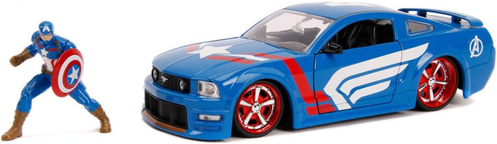Jada Toys 253225007 Marvel, 2006 Ford Mustang GT, Spielzeugauto, Türen, Kofferraum, Motorhaube zum Ö