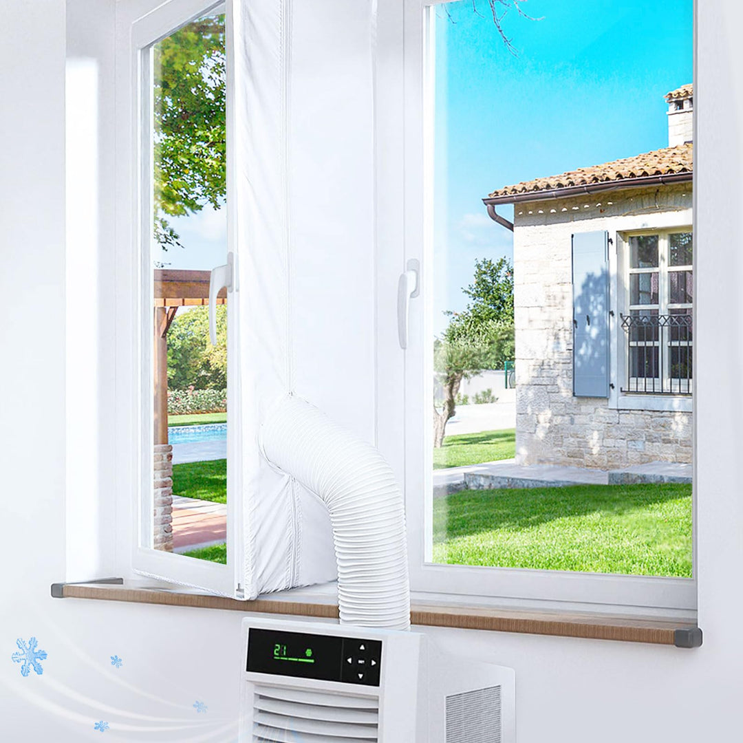 500CM(197") Fensterabdichtung für Mobile Klimageräte,Klimaanlagen,Wäschetrockner,Ablufttrockner,Hot