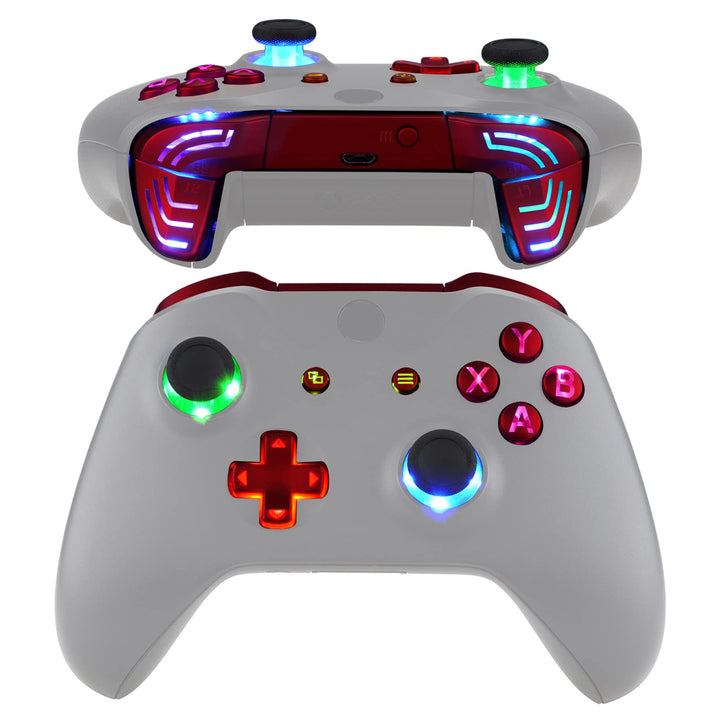 eXtremeRate LED Taste für Xbox One S/X Controller,Leuchttasten Bleuchtung Knöpfe D-pad Sticks ABXY M