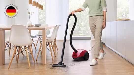 Bosch Staubsauger mit Beutel Serie 2 BGLS2RD1, Rot | Made in Germany, Hygiene-Filtersystem, Grosser