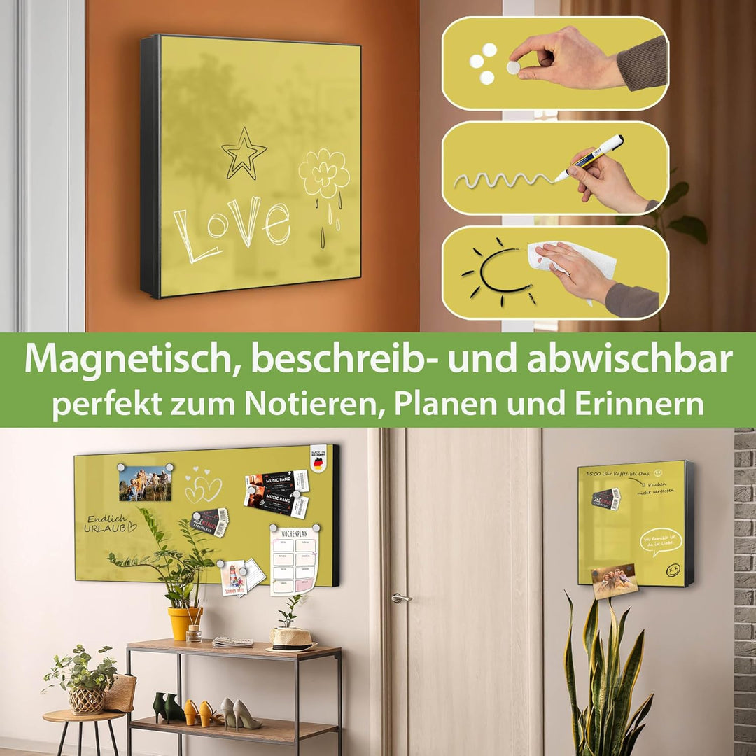 banjado Grosser Schlüsselkasten Metall - Schlüsselbox 30x30cm mit 32 Haken - Schlüsselkasten modern