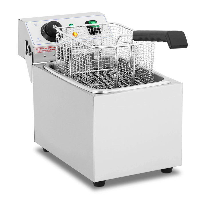 Royal Catering Fritteuse Elektro-Fritteuse (Kapazität 8 L, 3200 W, Temperaturbereich: 50-200 °C, Kal