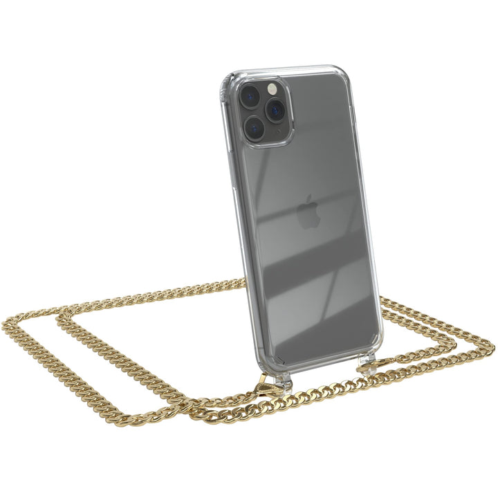 EAZY CASE Handykette kompatibel mit iPhone 11 Pro Handyhülle mit Metall Umhängeband und Ersatz Korde