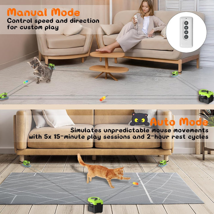 ITSHINY Katzenspielzeug Elektrisch, Katzenspielzeug Selbstbeschäftigung mit anpassbaren Laufwegen, A