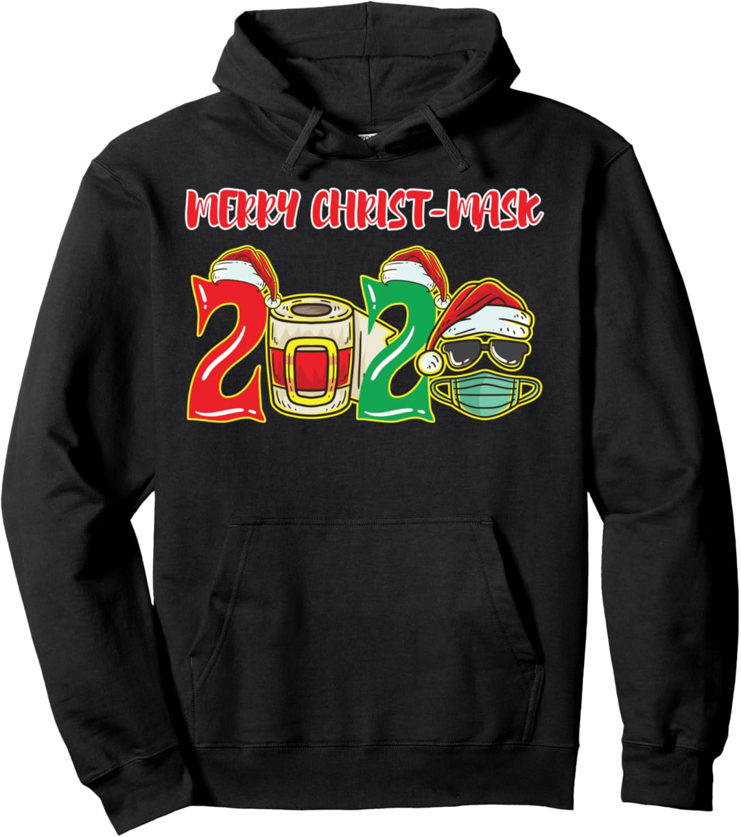 Merry Christ-Mask 2020 Santa Toilettenpapier Weihnachten Pullover Hoodie