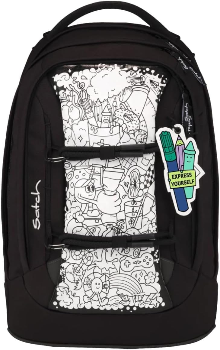 Satch Pack Set Schulrucksack-Set, 2-teilig ab 5. Klasse ergonomisch 30L Stauraum mit Schlamperbox un