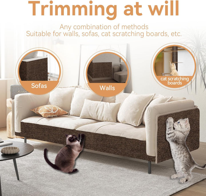 Kratzschutz Sofa Katze, Kratzmatte Selbstklebend für Sofa & Wand, Katzen Kratzbrett, Trimmbarer Schu