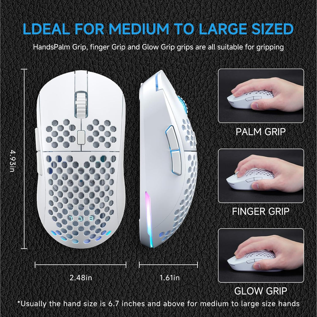 TMKB Falcon M1 Kabellose Gaming Maus - 24000 DPI, 180h Akku, 90g Leichtbau, 6 programmierbare Tasten