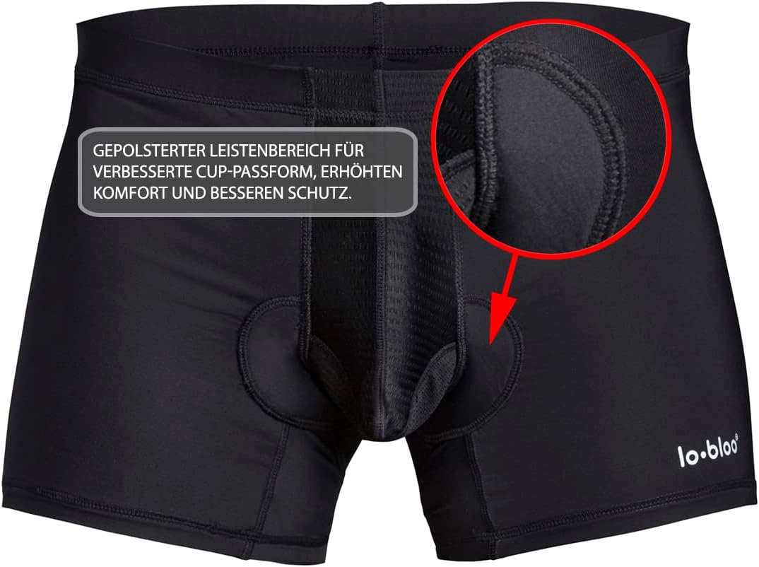 lobloo Schutz-Unterwäsche mit Reverse-System für Herren, Tiefschutz/Suspensorium auf der Aussenseite