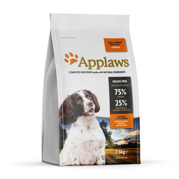 Applaws natürliche komplette trockene Hundefutter für Erwachsene kleine/mittlere Rasse Hunde, Huhn,