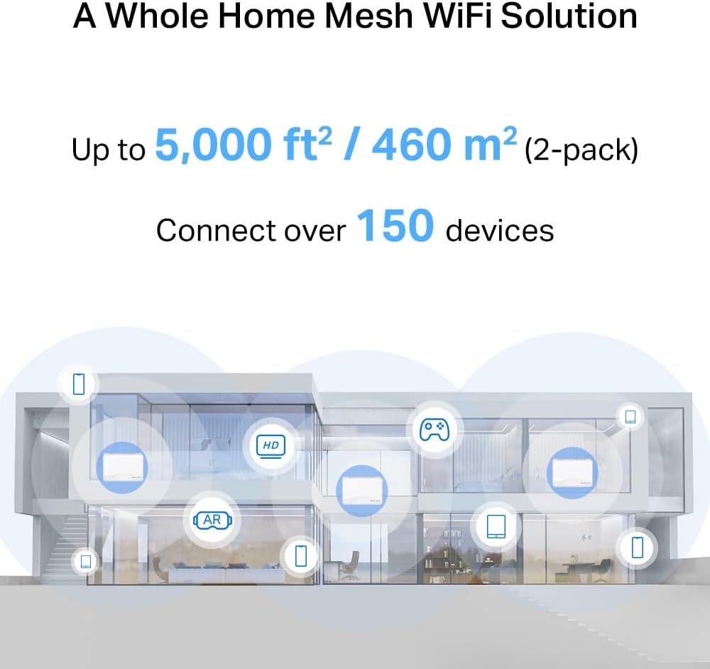 Mercusys Halo H3600BE Mesh WLAN Set (2er-Pack), Wi-Fi 7 BE3600 Dualband-Router & Repeater, 3 × Gigab