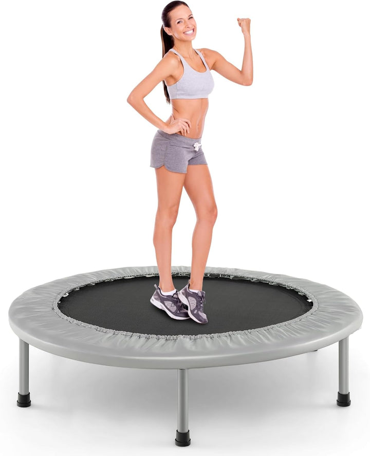 GOPLUS Faltbares Trampolin, Ø97cm Kindertrampolin klappbar bis 150kg Belastbar, Fitness Trampolin mi