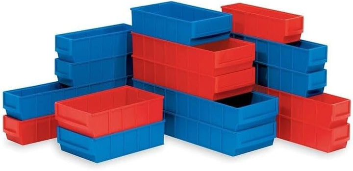 SparSet 10x Blaue Industriebox 300 S | HxBxT 8,1x9,1x30cm | 1,6 Liter | Sichtlagerkasten, Sortiments