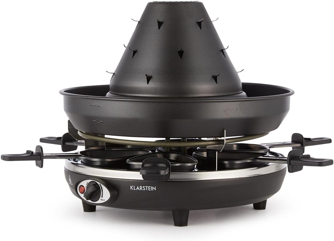 Klarstein Taste Volcano - Raclette, Tischgrill, Elektrogrill, Tartarenhut, 1500 Watt, stufenlos rege