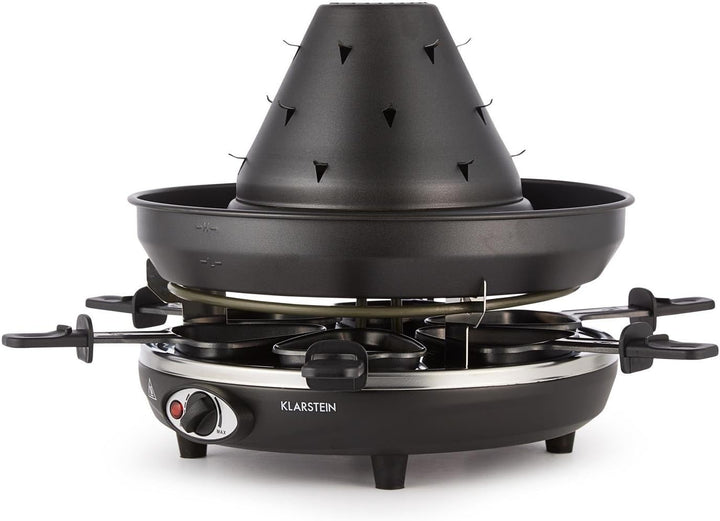 Klarstein Taste Volcano - Raclette, Tischgrill, Elektrogrill, Tartarenhut, 1500 Watt, stufenlos rege