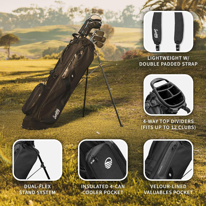 Sunday Golf EL Camino Tasche – Leichte Tasche mit Gurt und Ständer – Einfach zu tragen – Par 3 und S