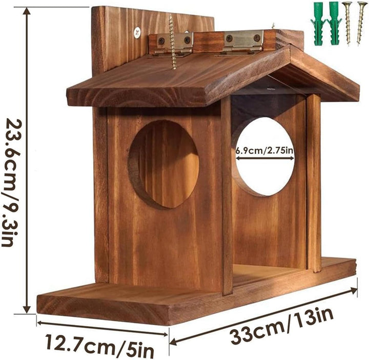 Eichhörnchenhaus Holz-Futternest für Nagetiere | Eichhörnchen Haus for Garden, Yard, Meadow, Tree, F