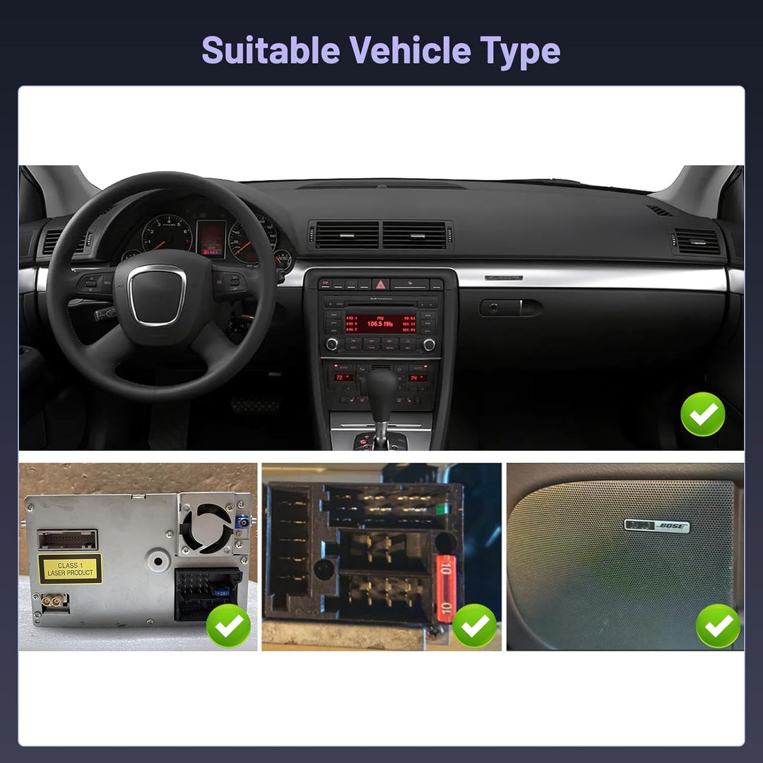 5G WiFi 4+64G Android Autoradio für Audi A4 S4 RS4 8E B6 B7 (2002-2007) / Seat Exeo (2008-2012) Wire