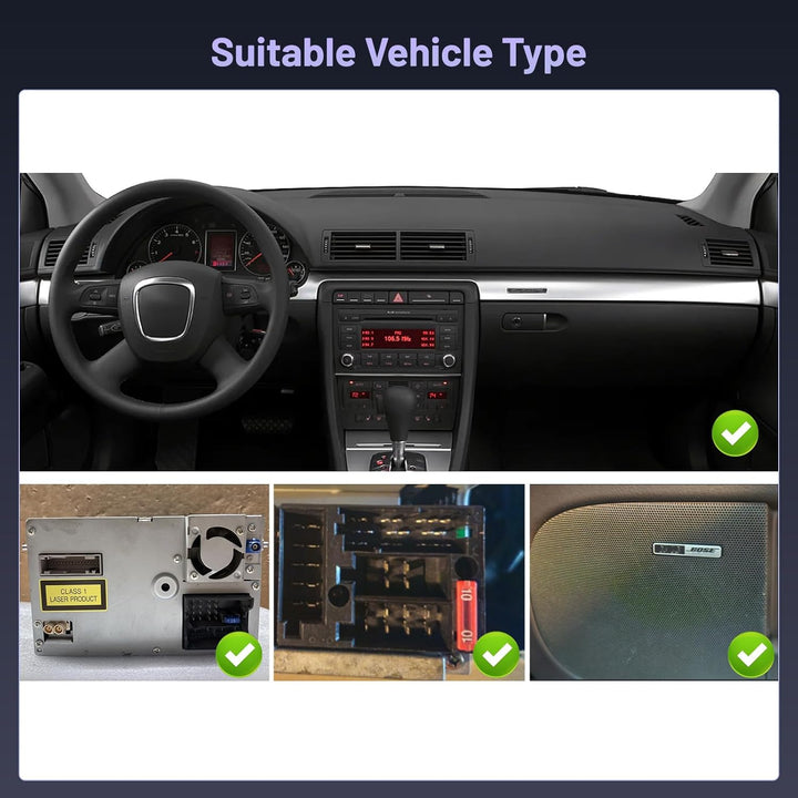 5G WiFi 4+64G Android Autoradio für Audi A4 S4 RS4 8E B6 B7 (2002-2007) / Seat Exeo (2008-2012) Wire
