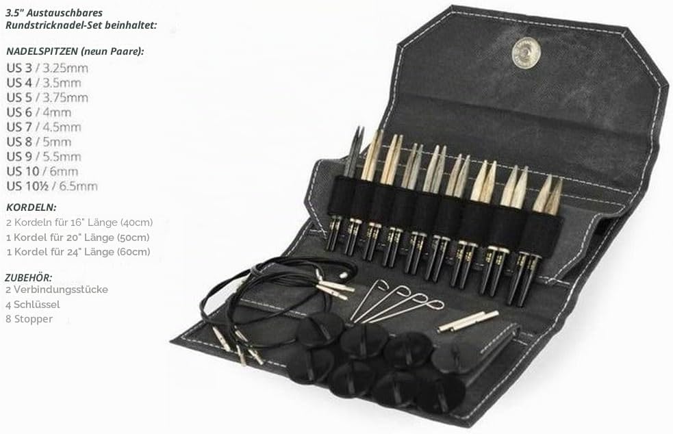 Lykke Driftwood Limited Edition Interchangeable Set austauschbare Rundstricknadeln, Holz, Grau, 3,5