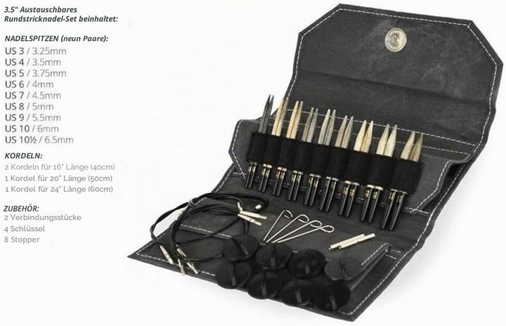 Lykke Driftwood Limited Edition Interchangeable Set austauschbare Rundstricknadeln, Holz, Grau, 3,5