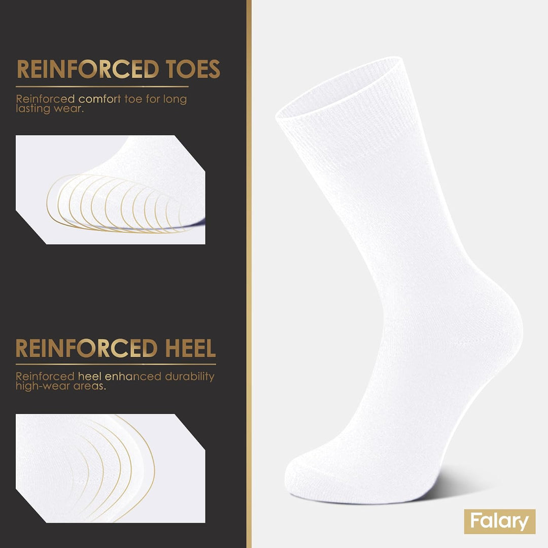 FALARY 12 Paar Socken Herren Damen Baumwolle Herrensocken Schwarz Weiss Sport Socks Atmungsaktive 43