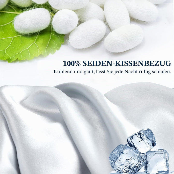 PiccoCasa 22 Momme 100% Seide Kissenbezug Haar- und Hautpflege Kissenhülle Maulbeerseide Kopfkissenb