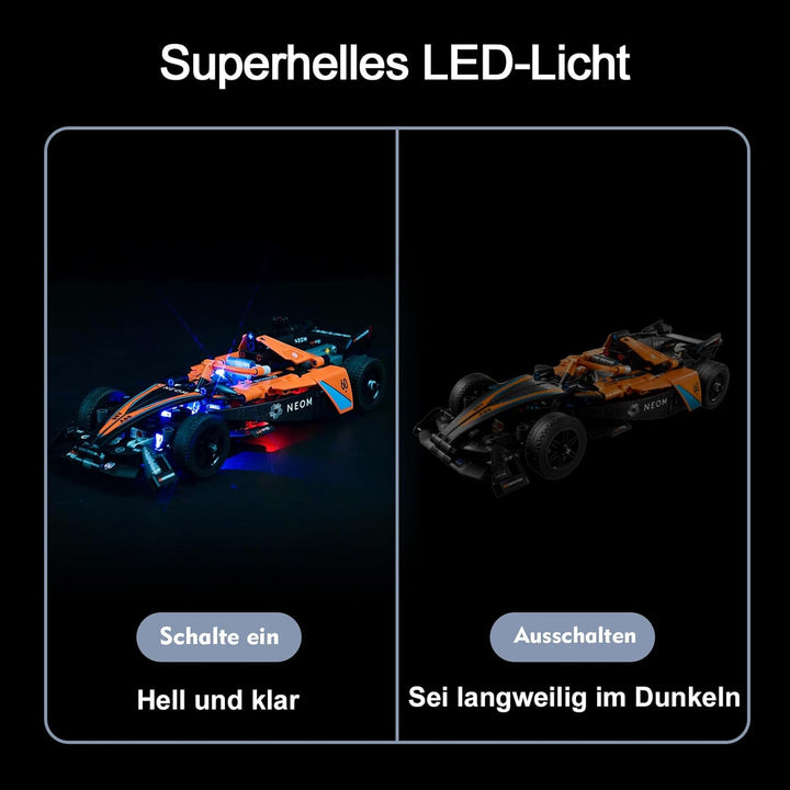 Led Licht Set für Lego Technic NEOM McLaren Formula E Race Car (Kein Lego), Dekorationsbeleuchtungss