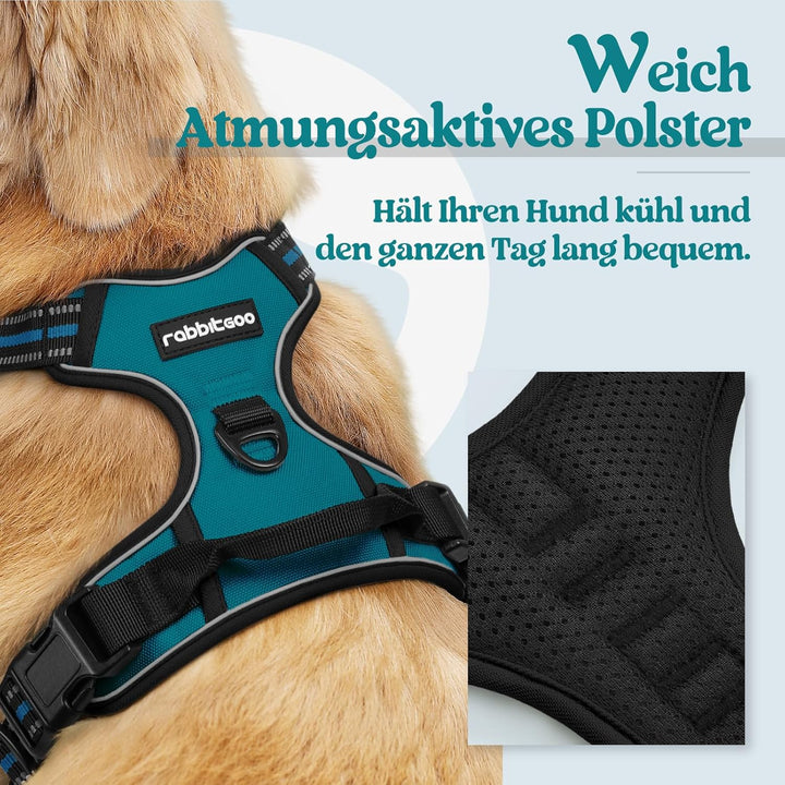 rabbitgoo Hundegeschirr Mittelgrosse Hunde, Anti Zug Geschirr mit Kontrolle, No Pull Verstellbar Hun