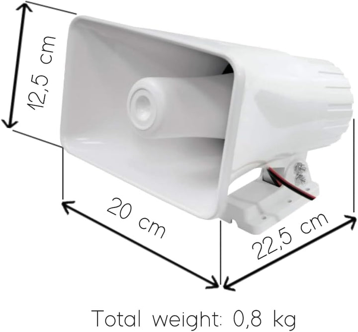 KIT Set FÜR Pyle PHSP5 1 Hornlautsprecher für Megaphon im Innen- und Aussenbereich, 65 Watt max, Imp