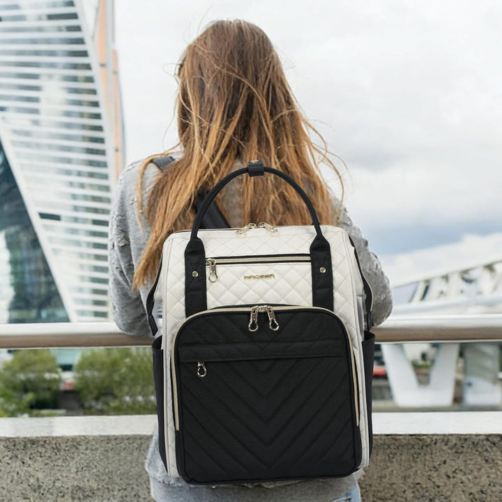 KROSER Laptop-Rucksack Damen 17 Zoll Business Reiserucksack Wasserdicht mit Hartgeschältem Sicherhei